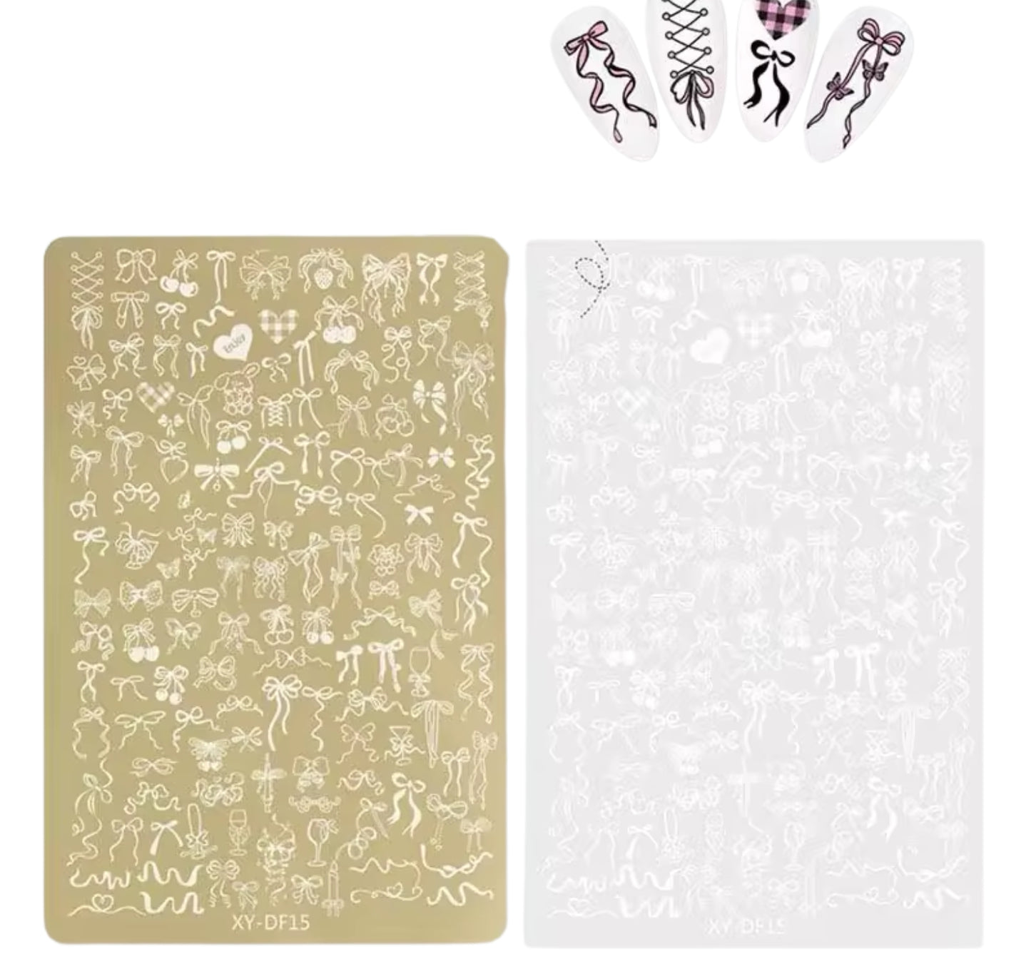 Stamping Plate #4 - Mixed Bows/Hearts