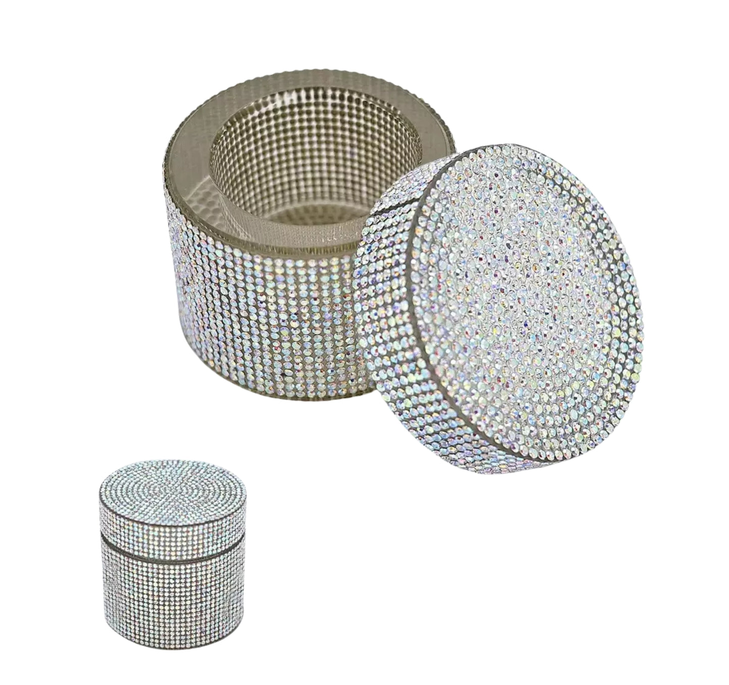 Rhinestone Dappen Dish W/ Lid