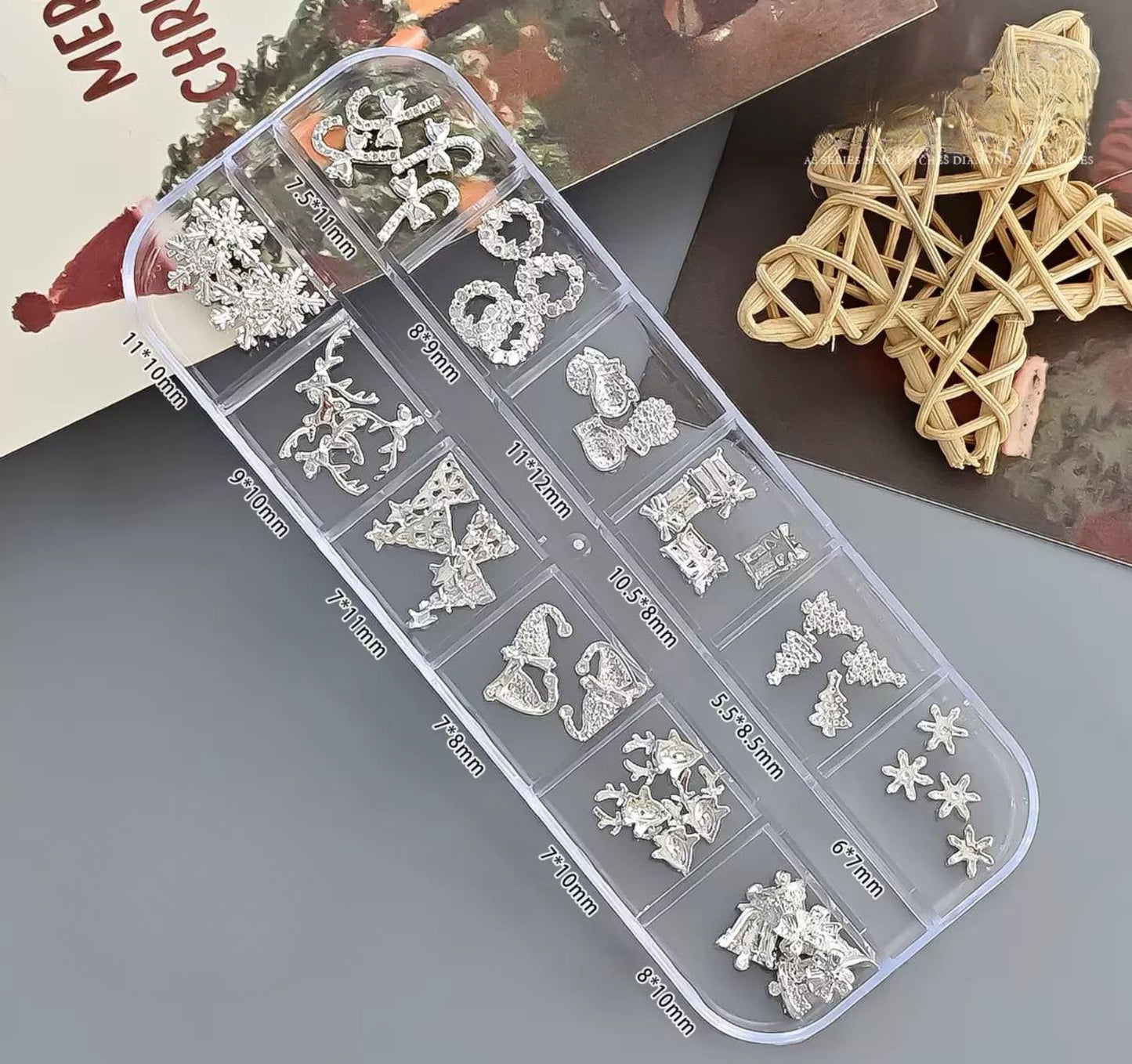 Assorted Christmas Charms 12 Grid