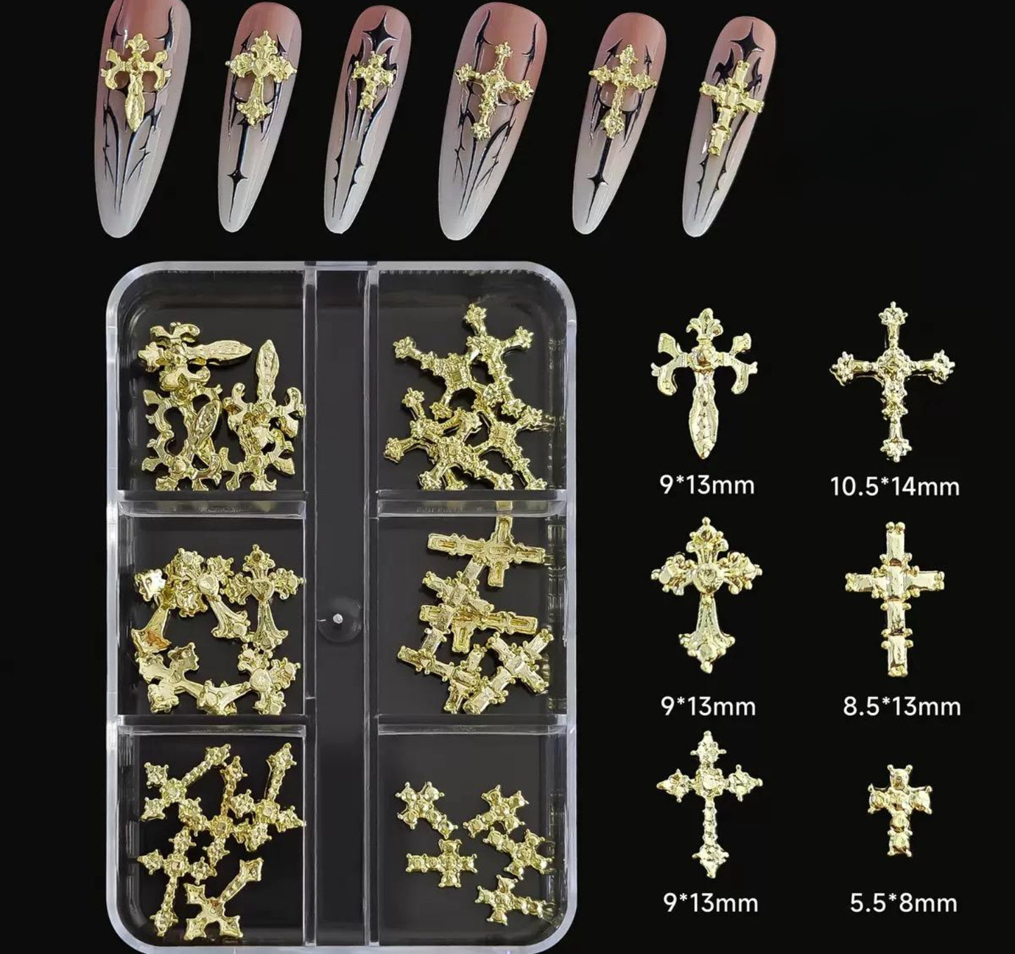 Assorted Cross Charms 6 Grid