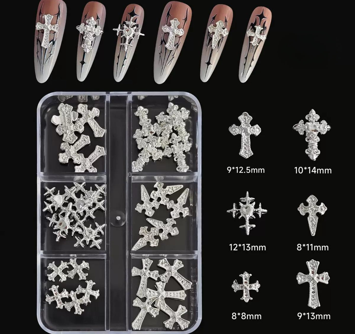 Assorted Cross Charms 6 Grid