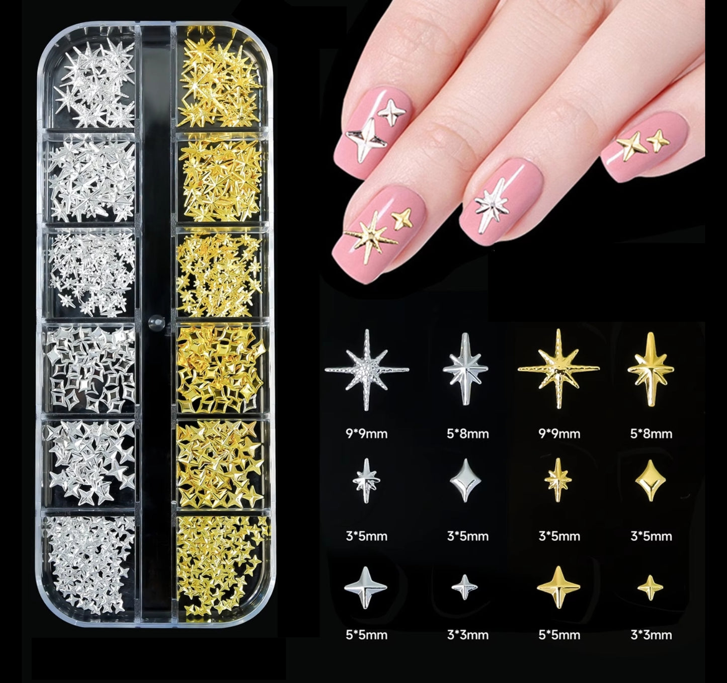 Star Nail Charms 12 Grid