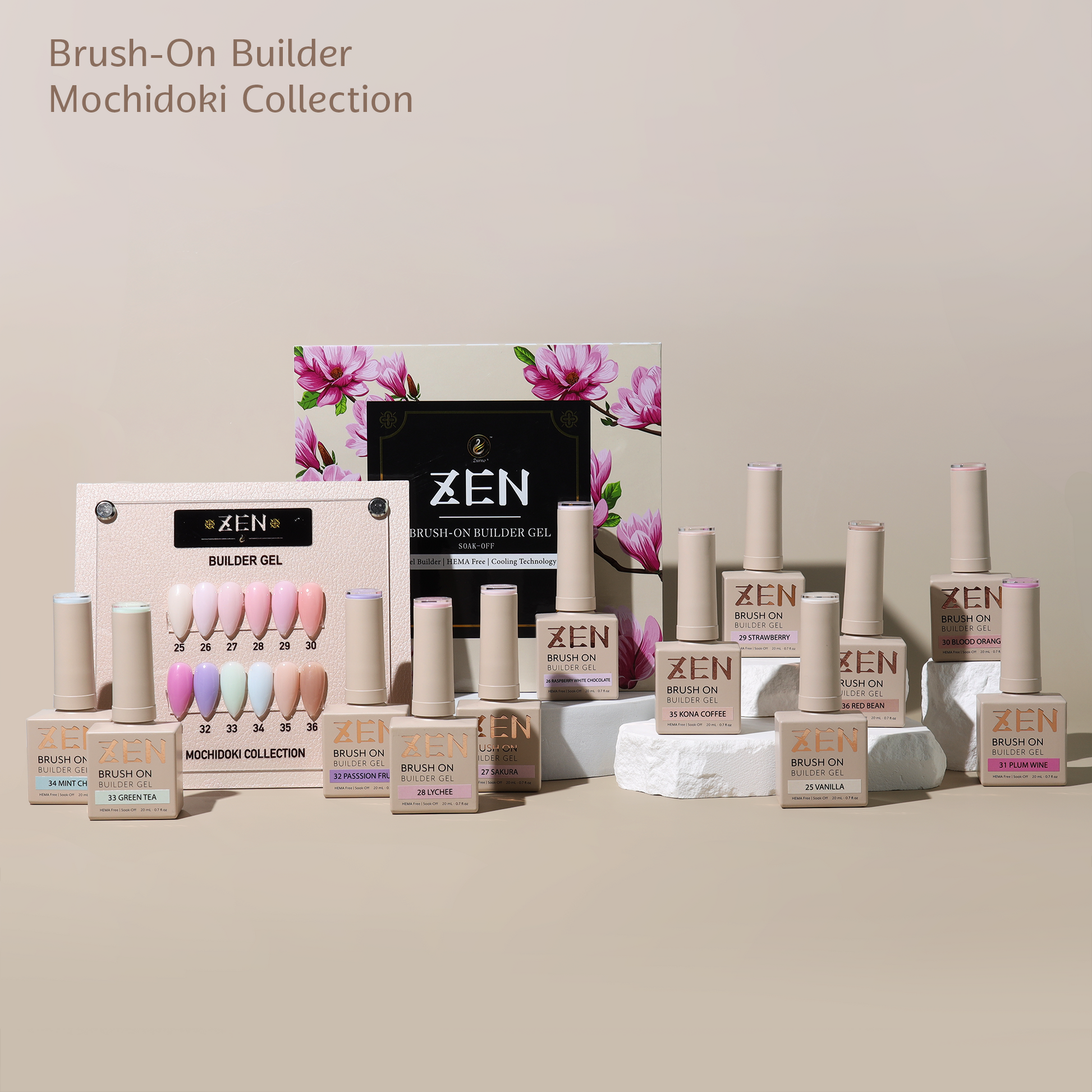 KaZen Brush On Builder Gel Set - Mochidoki #25-36 – Nails Plus KaZen Brush On Builder Gel Set - Mochidoki #25-36 – Nails Plus
