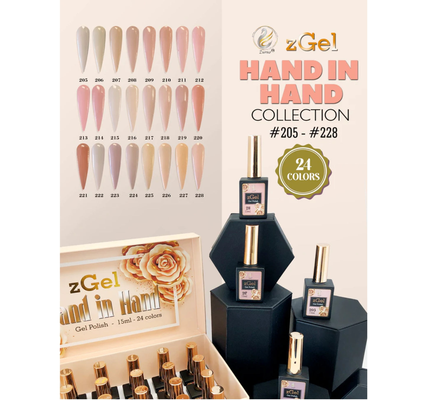 Gel Polish zGel Hand In Hand Collection #205-228