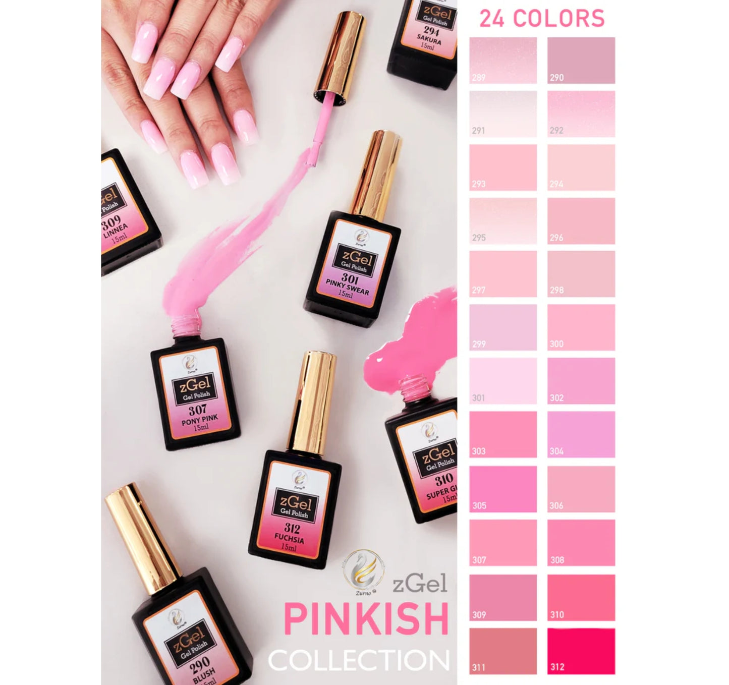 Gel Polish Pinkish Collection #289-312