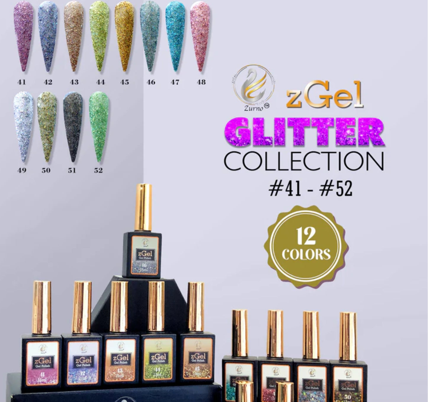 Gel Polish zGel Glitter Collection #041-052
