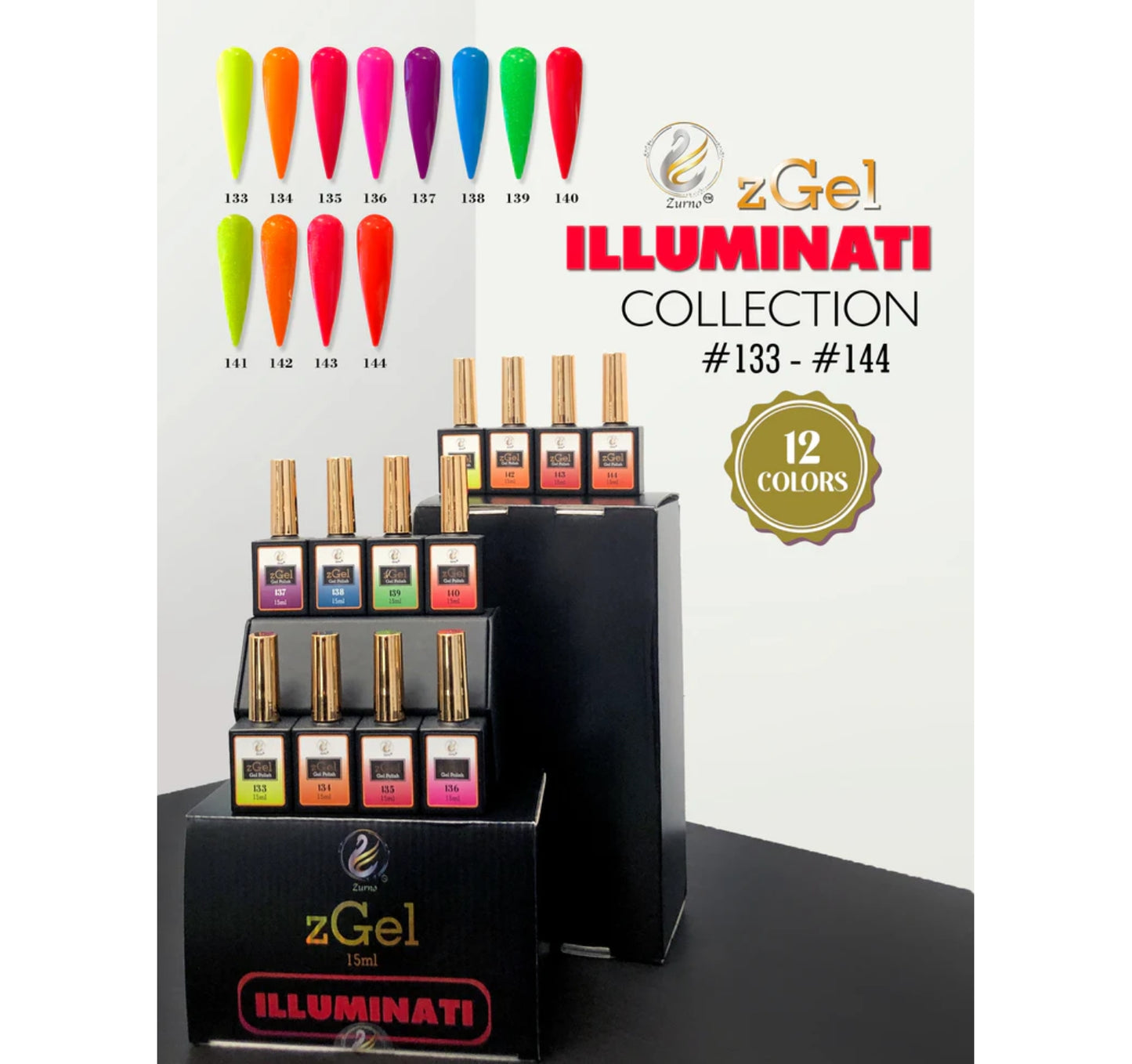 Gel Polish zGel Illuminati Collection #133-144