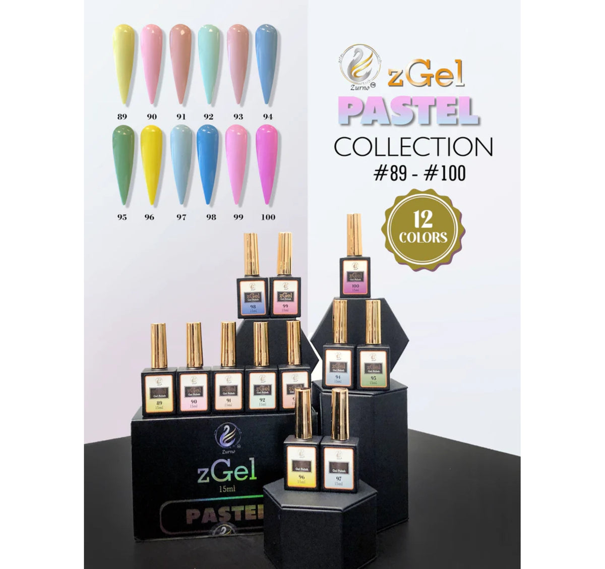 Gel Polish zGel Pastel Collection #089-100