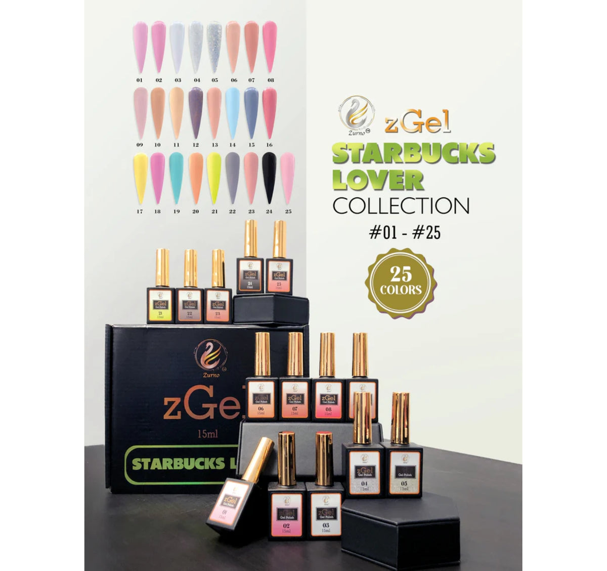 Gel Polish zGel Starbucks Lover Collection #001-025