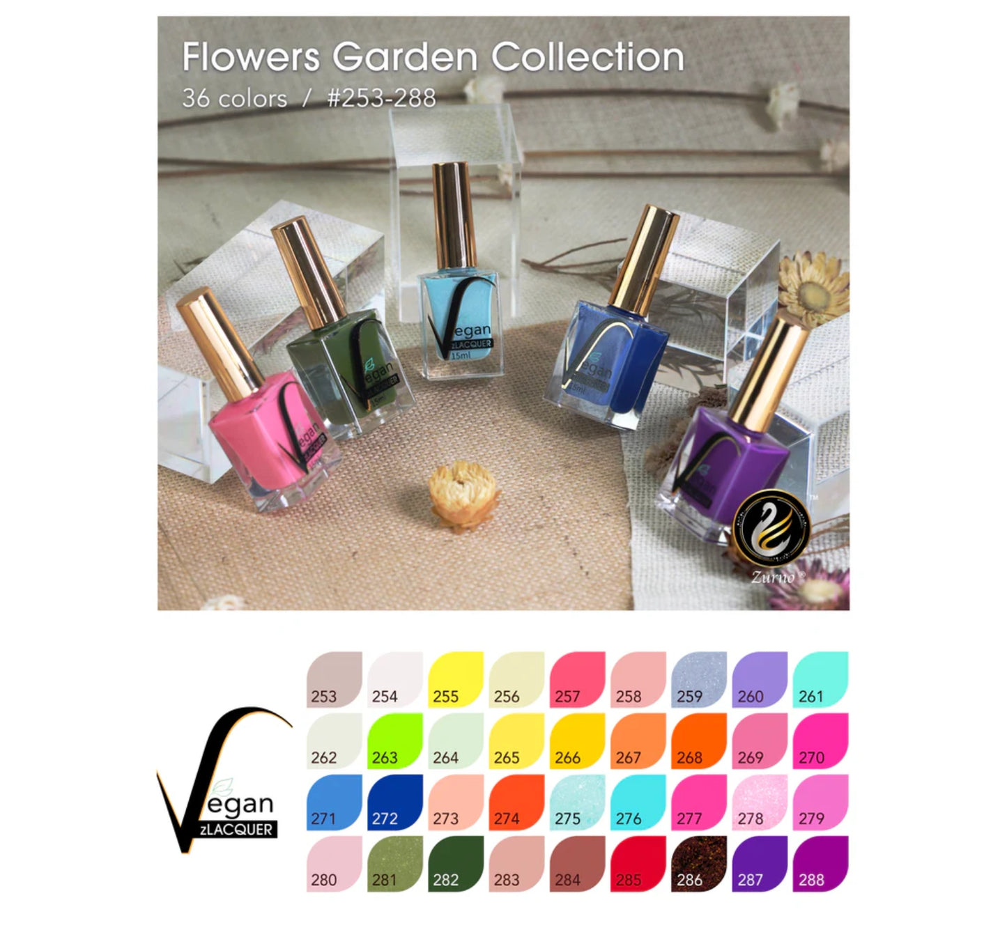 Polish zLacquer Flowers Garden Collection #253-288